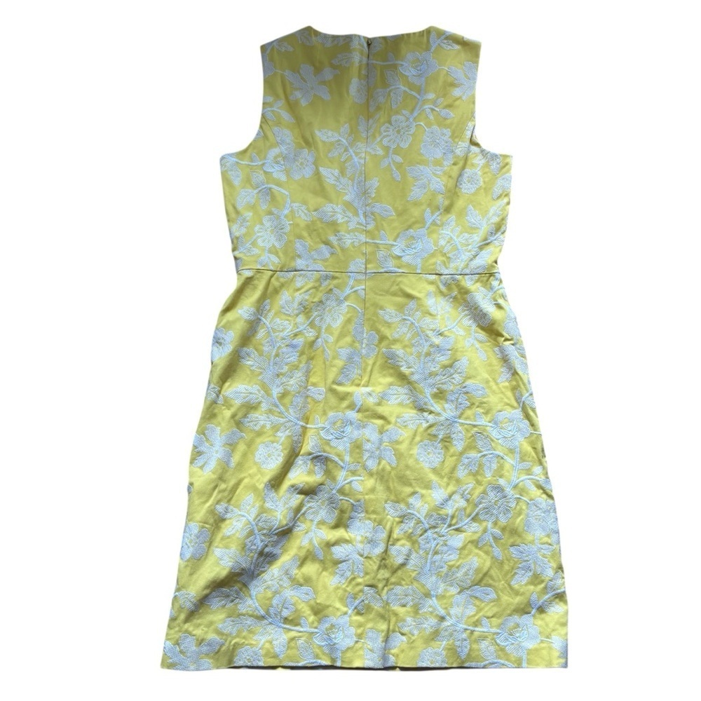 Brooks Brothers Yellow White Floral Dress Womens Size 10P Petite Short Sleeveles - Picture 2 of 5